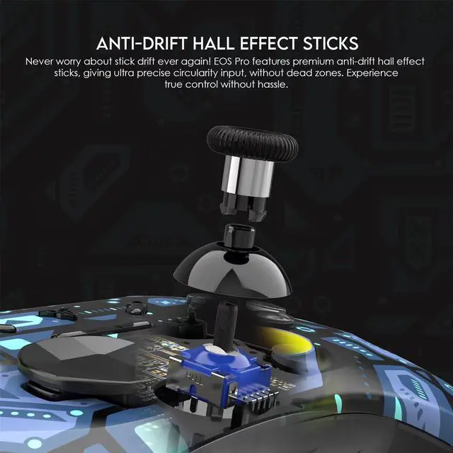 Alt view image 7 of 7 - FANTECH WGP15 POLARIS EOS Wireless/Wired Gamepad,22 Buttons, High Sensitivity,Adjustable Vibration,Motion Sensor,Hall Effect,Compatible with PC/Steam/Switch/PS4/Ps3/iOS/MacOs/Android,Blue