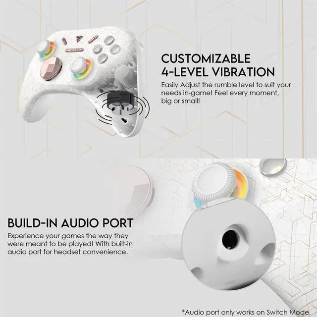 Alt view image 7 of 7 - FANTECH WGP15 ELECTRA EOS PRO Wireless/Wired Gamepad,22 Buttons, High Sensitivity,Adjustable Vibration,Motion Sensor,Hall Effect,Compatible with PC/Steam/Switch/PS4/Ps3/iOS/MacOs/Android,White