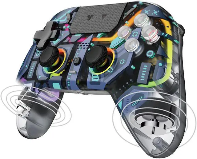Alt view image 2 of 7 - Fantech NOVA PRO WGP14V2 Wireless/Wired Gaming Controller,22 Buttons, Hall Effect, Cool Lights, Highly Sensitive,Compatible with PC/Steam/Switch/PS4/Ps3/iOS/MacOs/Android,Blue