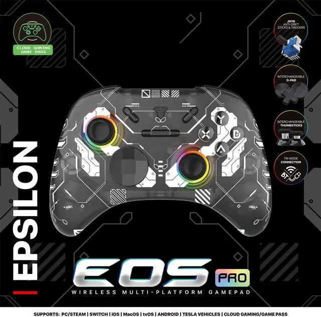 Alt view image 4 of 7 - FANTECH WGP15 EPSILON EOS PRO Wireless/Wired Gamepad,22 Buttons, High Sensitivity,Adjustable Vibration,Motion Sensor,Hall Effect,Compatible with PC/Steam/Switch/PS4/Ps3/iOS/MacOs/Android,Black