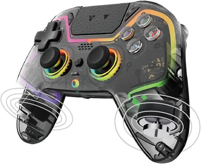 Alt view image 2 of 7 - Fantech NOVA PRO WGP14V2 CLEAR Wireless/Wired Game Controller,22 Buttons, Hall Effect, Cool Lights, Highly Sensitive,Compatible with PC/Steam/Switch/PS4/Ps3/iOS/MacOs/Android, Black