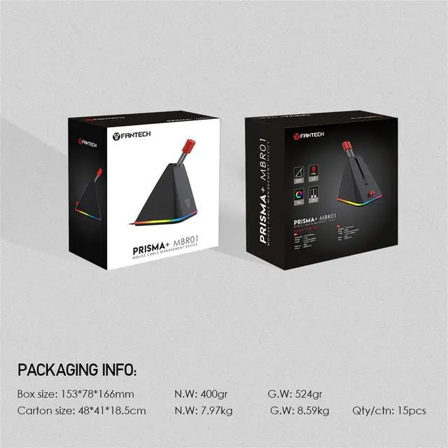 Alt view image 7 of 14 - FANTECH MBR01 Mouse Bungee, 9 step adjustable,110mm-150mm with OLED Screen, RBG Control,Extreme Stability and - Rubber Clip Compatible,white