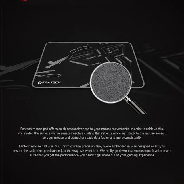Alt view image 7 of 7 - Fantech Sven MP44 Extra Size High Non-Slip Base Gaming Mouse Pad Gaming Pad with Edge Sewed (44cm x 33cm),BLack