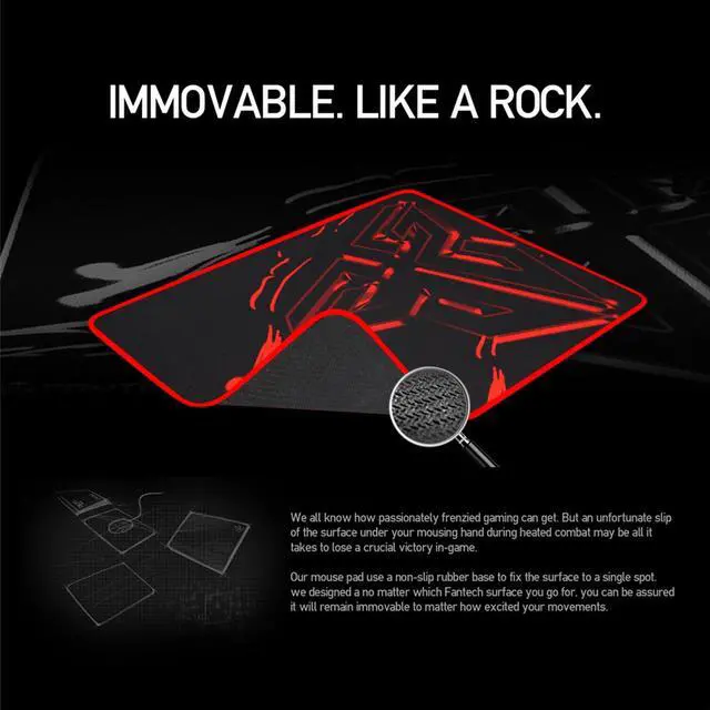 Alt view image 6 of 7 - Fantech Sven MP44 Extra Size High Non-Slip Base Gaming Mouse Pad Gaming Pad with Edge Sewed (44cm x 33cm),BLack