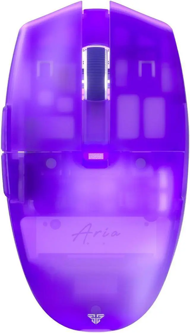Alt view image 3 of 7 - FANTECH ARIA Wireless Gaming Mouse,Medium-size ,Ergonomic Hand Grips,2.4 GHz wreless Fast charge,RGB Gamer PC Gaming Mouse, for Windows 7/8/10/11/XP Vista Linux MacOs,Purple,Free mouse pad