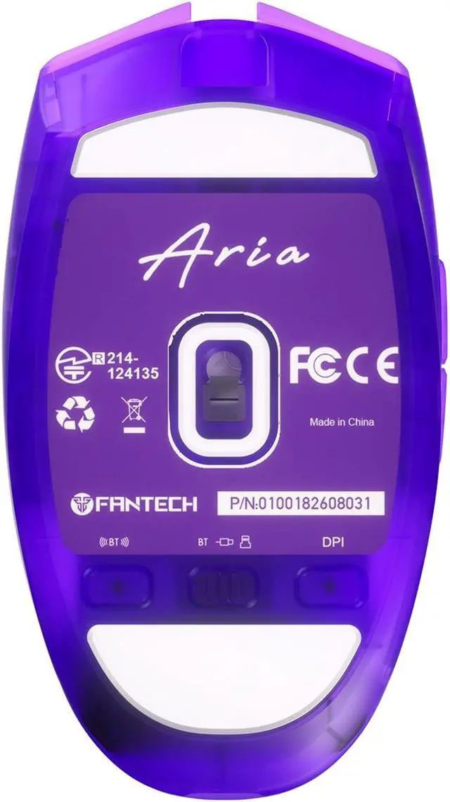 Alt view image 4 of 7 - FANTECH ARIA Wireless Gaming Mouse,Medium-size ,Ergonomic Hand Grips,2.4 GHz wreless Fast charge,RGB Gamer PC Gaming Mouse, for Windows 7/8/10/11/XP Vista Linux MacOs,Purple,Free mouse pad