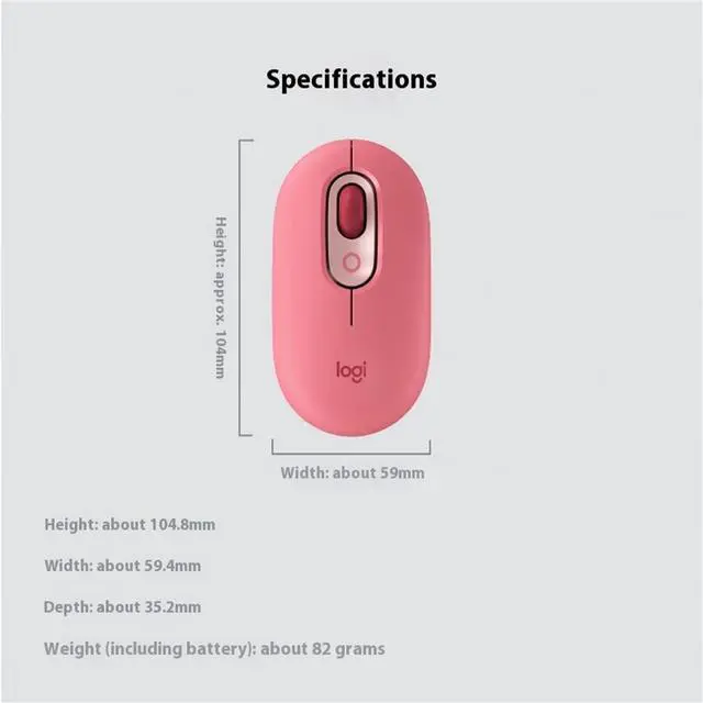Alt view image 6 of 7 - Logitech POP MOUSE  Wireless Bluetooth Mouse, Office Mute,Tablet Laptop Office Cross Screen Operation, 4000DPI, 4 buttons, for Windows and macOS, Small, cute and portable, bluetooth 5.1, black