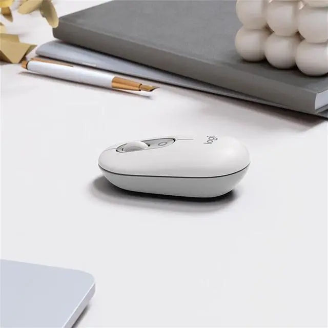 Alt view image 5 of 7 - Logitech POP MOUSE  Wireless Bluetooth Mouse, Office Mute,Tablet Laptop Office Cross Screen Operation, 4000DPI, 4 buttons, for Windows and macOS, Small, cute and portable, bluetooth 5.1, white
