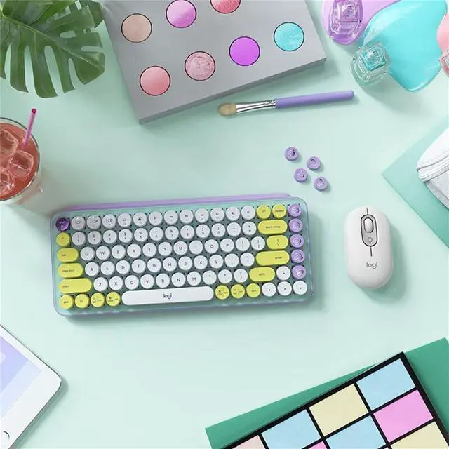 Alt view image 6 of 7 - Logitech POP MOUSE  Wireless Bluetooth Mouse, Office Mute,Tablet Laptop Office Cross Screen Operation, 4000DPI, 4 buttons, for Windows and macOS, Small, cute and portable, bluetooth 5.1, white