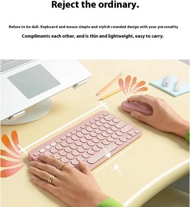 Alt view image 7 of 7 - Logitech PEBBLE M350 Wireless Bluetooth Mouse,  Office Silent ,  Women's Mouse,  Symmetrical Mouse Pebble Shape Graphite,1000DPI, 3buttons, for windows and macOS, purple