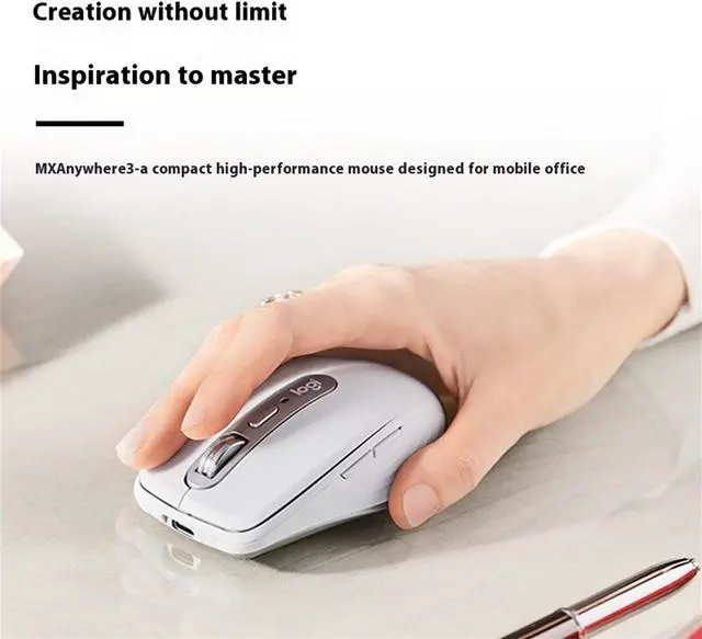 Alt view image 4 of 7 - Logitech MX Anywhere 3 Wireless Bluetooth Dual Mode Mouse,  Compact Office Charging Mouse Optimal Cross Computer Control , 4000dpi, 6buttons, for window/macOS/iPadOS/ChromeOS /Linux, pink