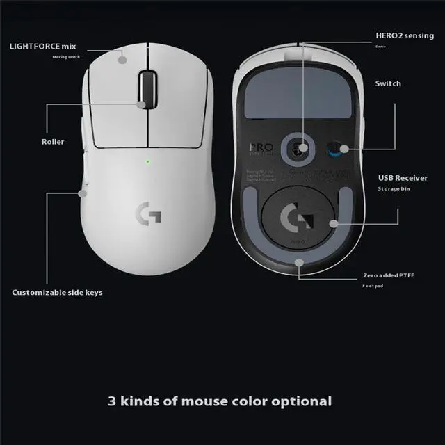 Alt view image 7 of 7 - Logitech GPW III Wireless Gaming Mouse,  PRO 3 Upgrade Gaming Mechanical Lightweight Charging GPW3 Generation, 25600dpi, 5buttons, for Windows® 7 or later/macOS 10.11 or later/ChromeOS, pink