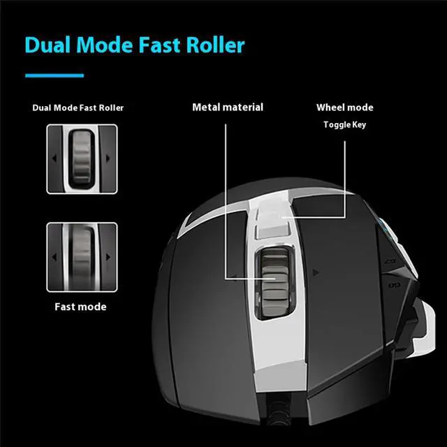 Alt view image 6 of 7 - Logitech (G) G502 SE PANDA Wired Gaming Mouse Advanced Wired Edition New Optical Mechanical Hybrid Micro Motion HERO Engine Gaming Mouse, Black