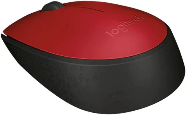 Alt view image 4 of 7 - Logitech M170 Wireless Office Mouse, 1000dpi,  Symmetrical Colorful with 2.4G Receiver,  for Windows® 7 or later/macOS 10.11 or later/ChromeOS,  RED BLACK