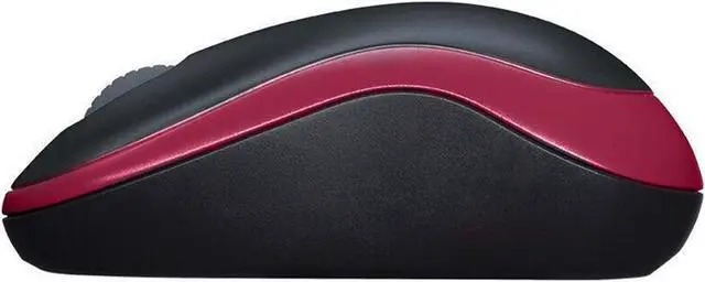 Alt view image 3 of 7 - Logitech M185 Wireless Office gaming Mouse, 1000dpi, 3buttons, Symmetrical Colorful with 2.4G Receiver,  for Windows® 7 or later/macOS 10.11 or later/ChromeOS,  BLACK RED