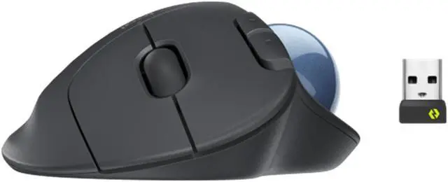 Alt view image 2 of 7 - Logitech ERGO M575S Silent Wireless Mouse,  Office, Right Handed, 2.4GB Receiver, Trackball Commercial Use,1000DPI, 5BUTTONS, , for Windows® 10 or later/macOS 11 or later/ChromeOS/Linux, Black
