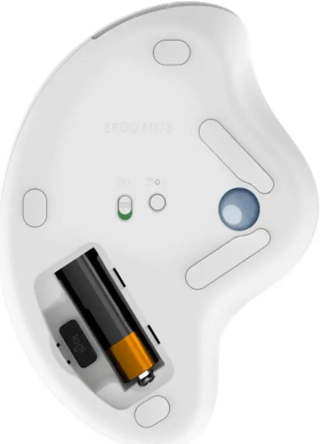 Alt view image 2 of 7 - Logitech ERGO M575S Silent Wireless Mouse,  Office, Right Handed, 2.4GB Receiver, Trackball Commercial Use,1000DPI, 5BUTTONS, , for Windows® 10 or later/macOS 11 or later/ChromeOS/Linux, WHITE
