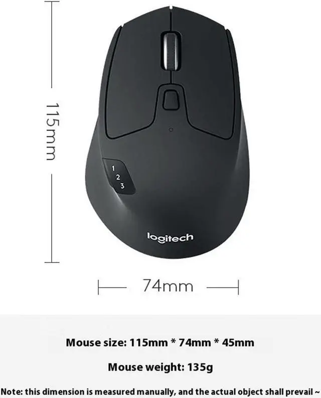 Alt view image 6 of 7 - Logitech M720 TRIATHLON Wireless Silent bluetooth Mouse,Office home, Desktop Laptop Mouse with Uplink Receiver,1000dpi,8buttons,for Windows 10 or later/macOS 10.5 or later/ChromeOS/Linux, Black