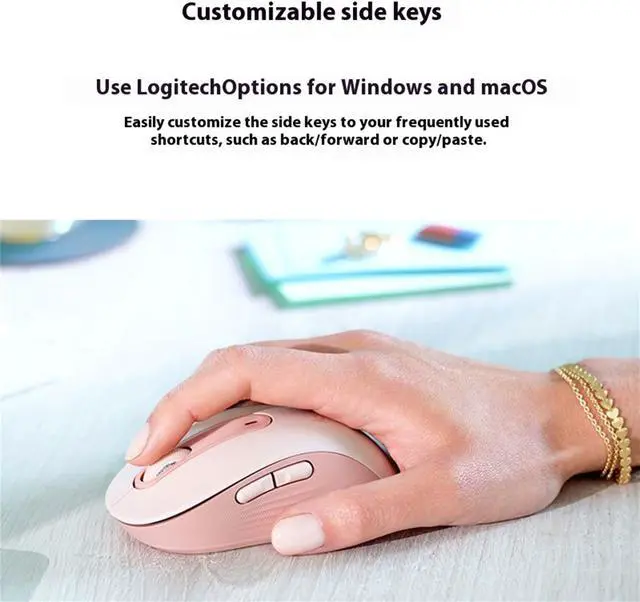Alt view image 7 of 7 - Logitech SIGNATURE M650 Wireless Bluetooth Silent Mouse,  Office , Desktop Laptop Mouse with 2.4GB Receiver, 4000dpi, 5buttons, for Windows® 10 or later/macOS 11 or later/ChromeOS/Linux,  BLACK