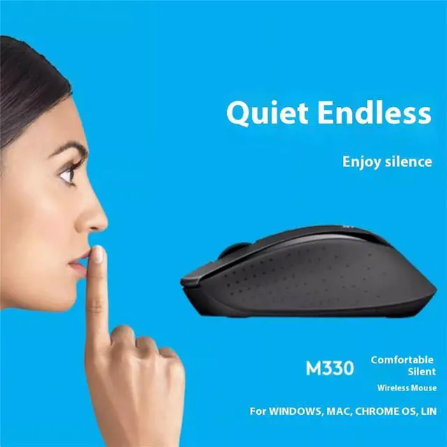 Alt view image 7 of 7 - Logitech M330 Silent  Wireless Mouse,  Office home, Right Handed with Wireless Micro Receiver,1600dpi,3buttons, for Windows® 10 or later/macOS 11 or later/ChromeOS/Linux, black