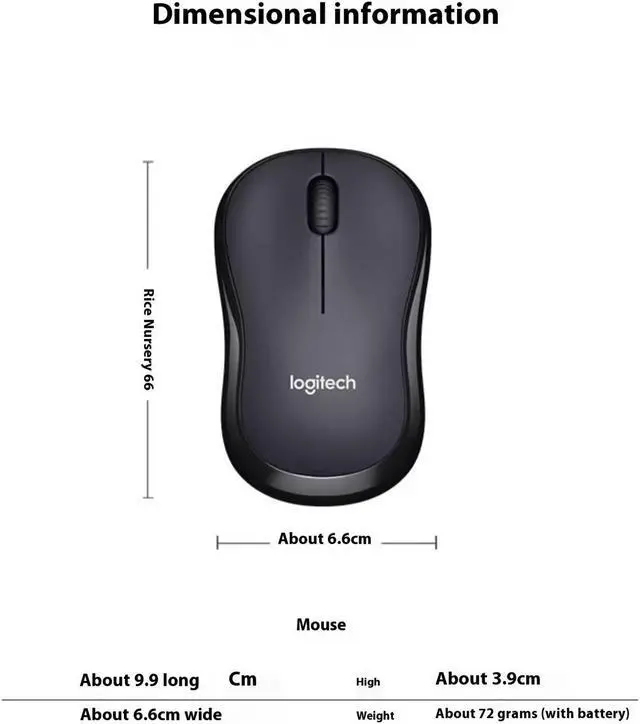 Alt view image 5 of 7 - Logitech M240 Silent Wireless Mouse,  Office home Mouse Symmetric Mouse with Wireless Micro Receiver, 4000dpi, 3buttons, for Windows® 7 or later/macOS 10.11 or later/ChromeOS, Right Handed, black