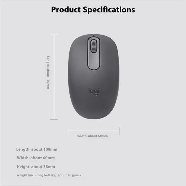 Alt view image 7 of 7 - Logitech M196 Wireless Bluetooth Mouse,  Office Mouse, home mouse, Symmetric Mouse, 1000dpi, 2buttons, for Windows® 7 or later/macOS 10.11 or later/ChromeOS, Black
