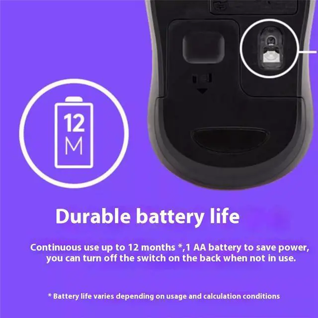 Alt view image 7 of 7 - Logitech M186 Mouse Wireless Mouse Office Mouse,  Symmetric Mouse Black with BLUE Trim with Wireless 2.4G Receiver, 1000dpi, 3buttons,for Windows® 7 or later/macOS 10.11 or later/ChromeOS, RED