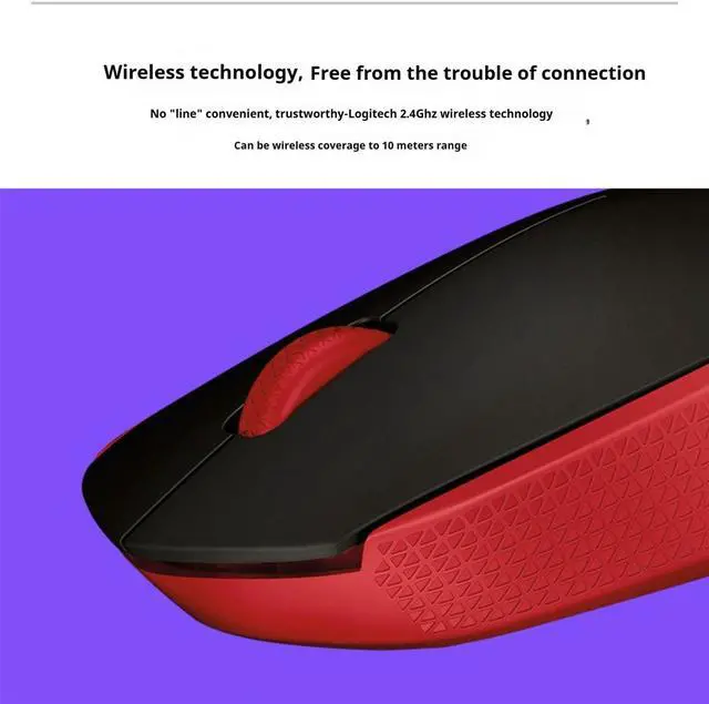 Alt view image 5 of 7 - Logitech M171 Wireless Office Mouse, 1000dpi,  Symmetrical Colorful with 2.4G Receiver,  for Windows® 7 or later/macOS 10.11 or later/ChromeOS,  BLACK