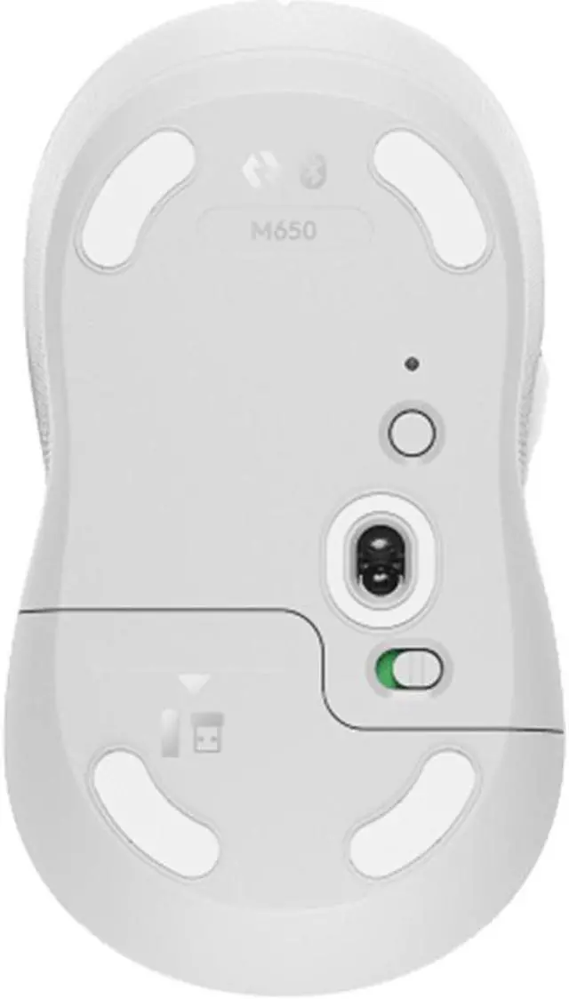 Alt view image 3 of 7 - Logitech SIGNATURE M650L Wireless Bluetooth Silent Mouse,  Office , Desktop Laptop Mouse with 2.4GB Receiver, 4000dpi, 5buttons, for Windows® 10 or later/macOS 11 or later/ChromeOS/Linux,  white