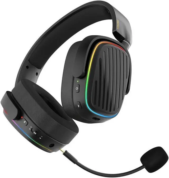 Alt view image 2 of 7 - FANTECH HARMONY WHG02 wireless bluetooth headphones with tri mode connection,4OMM DRVERS FOR CEAR AUDO,Black