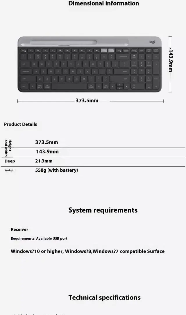Alt view image 7 of 7 - Logitech K580  Wireless Bluetooth Keyboard,  Ultra Thin Silent Office,  for Computer Phone Mac Tablet ipad , for Windows 10,11 /macOS 10.15 /Linux/Chrome/iPadOS 14 /iOS 14/Android 8.0 , BLACK