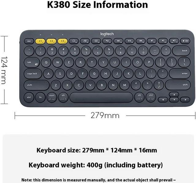 Alt view image 6 of 7 - Logitech K380 wireless Bluetooth Keyboard for MAC,   Silent ,  Multi-Device Stylish , Chocolate Keys , for macOS 10.15/iOS 14 /iPadOS 14 /Android 7/Chrome or later, 5 million knocks, GRAY
