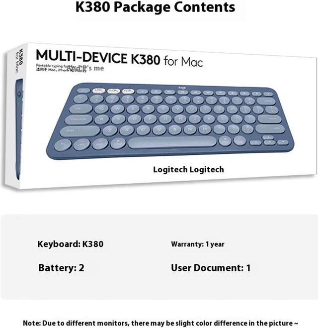 Alt view image 7 of 7 - Logitech K380 wireless Bluetooth Keyboard for MAC,   Silent ,  Multi-Device Stylish , Chocolate Keys , for macOS 10.15/iOS 14 /iPadOS 14 /Android 7/Chrome or later, 5 million knocks, GRAY