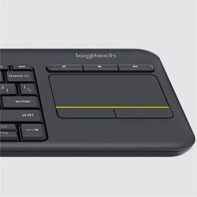 Alt view image 4 of 7 - Logitech K400 PLUS Wireless Touch Keyboard, quiet and convenient keyboard with a built-in trackpad and all the hotkeys,5 million knocks,   for Windows 10,11 /Android 7/ChromeOS or later,  BLACK