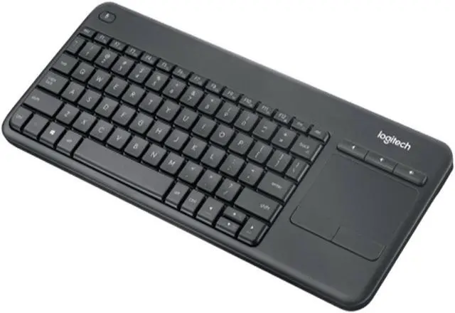 Alt view image 2 of 7 - Logitech K400 PLUS Wireless Touch Keyboard, quiet and convenient keyboard with a built-in trackpad and all the hotkeys,5 million knocks,   for Windows 10,11 /Android 7/ChromeOS or later,  BLACK