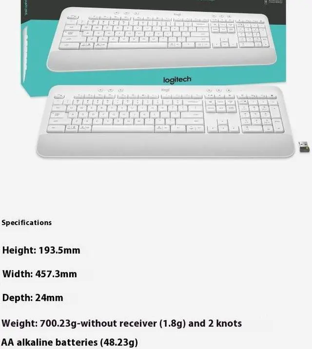 Alt view image 7 of 7 - Logitech SIGNATURE K650 Wireless keyboard, equipped for everyday office and comfort.for Windows 10,11 /macOS 10.15 /Linux/Chrome/iPadOS 14 /iOS 14/Android 8.0  or later, BLACK