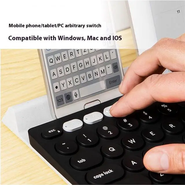 Alt view image 5 of 7 - Logitech K780 Multi-Device Wireless bluetooth Keyboard, 10 million knocks,  office and comfort.for Windows 10,11 /macOS 10.15 /Linux/Chrome/iPadOS 13.4 /iOS 11/Android 7.0  or later, BLACK