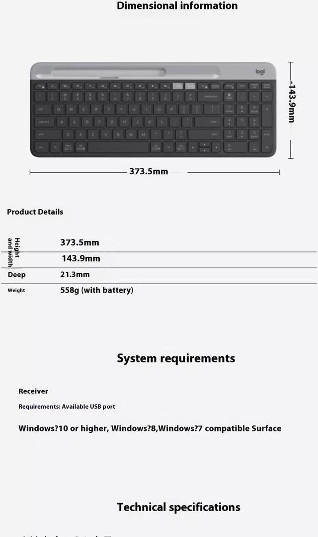 Alt view image 7 of 7 - Logitech K580  Wireless Bluetooth Keyboard,  Ultra Thin Silent Office,  for Computer Phone Mac Tablet ipad , for Windows 10,11 /macOS 10.15 /Linux/Chrome/iPadOS 14 /iOS 14/Android 8.0 , white