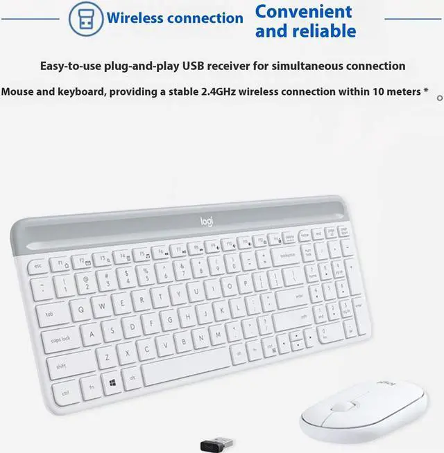 Alt view image 6 of 7 - Logitech MK470 silent Wireless Keyboard &  Mouse Sets, for ChromeOS/Windows(7/8/10/ or higher)/Surface/USB, Thin and light multi-device with customizable keys and buttons, Silent Touch, black