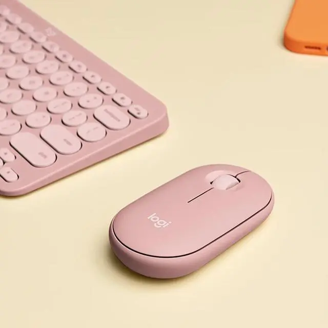 Alt view image 3 of 7 - Logitech Pebble 2 Combo  Wireless bluetooth Keyboard &  Mouse Sets, for ChromeOS, Windows(10/11/ or higher), USB, Thin and light multi-device with customizable keys and buttons, Silent Touch, pink