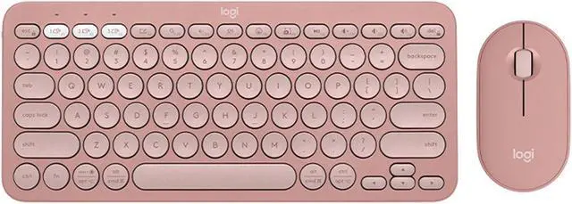 Main image of Logitech Pebble 2 Combo  Wireless bluetooth Keyboard &  Mouse Sets, for ChromeOS, Windows(10/11/ or higher), USB, Thin and light multi-device with customizable keys and buttons, Silent Touch, pink