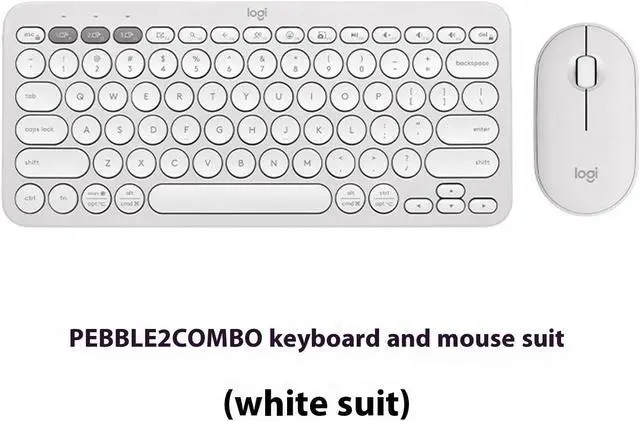 Alt view image 2 of 7 - Logitech Pebble 2 Combo  Wireless bluetooth Keyboard &  Mouse Sets, for ChromeOS, Windows(10/11/ or higher), USB, Thin and light multi-device with customizable keys and buttons, Silent Touch, white