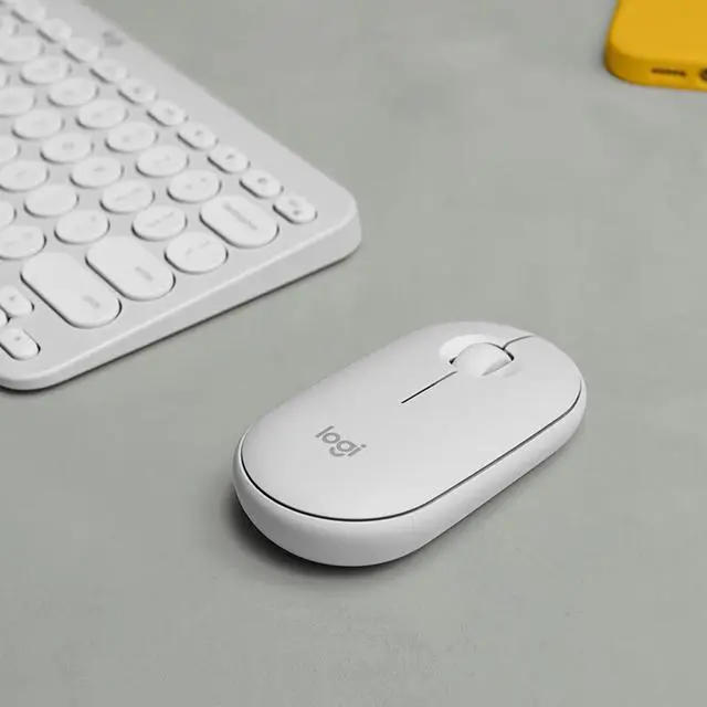 Alt view image 4 of 7 - Logitech Pebble 2 Combo  Wireless bluetooth Keyboard &  Mouse Sets, for ChromeOS, Windows(10/11/ or higher), USB, Thin and light multi-device with customizable keys and buttons, Silent Touch, white