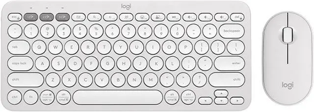 Main image of Logitech Pebble 2 Combo  Wireless bluetooth Keyboard &  Mouse Sets, for ChromeOS, Windows(10/11/ or higher), USB, Thin and light multi-device with customizable keys and buttons, Silent Touch, white