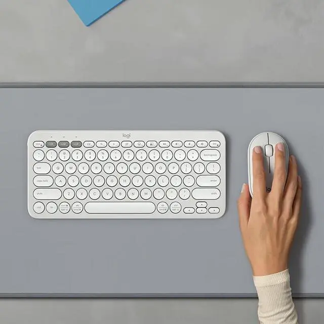 Alt view image 3 of 7 - Logitech Pebble 2 Combo  Wireless bluetooth Keyboard &  Mouse Sets, for ChromeOS, Windows(10/11/ or higher), USB, Thin and light multi-device with customizable keys and buttons, Silent Touch, white
