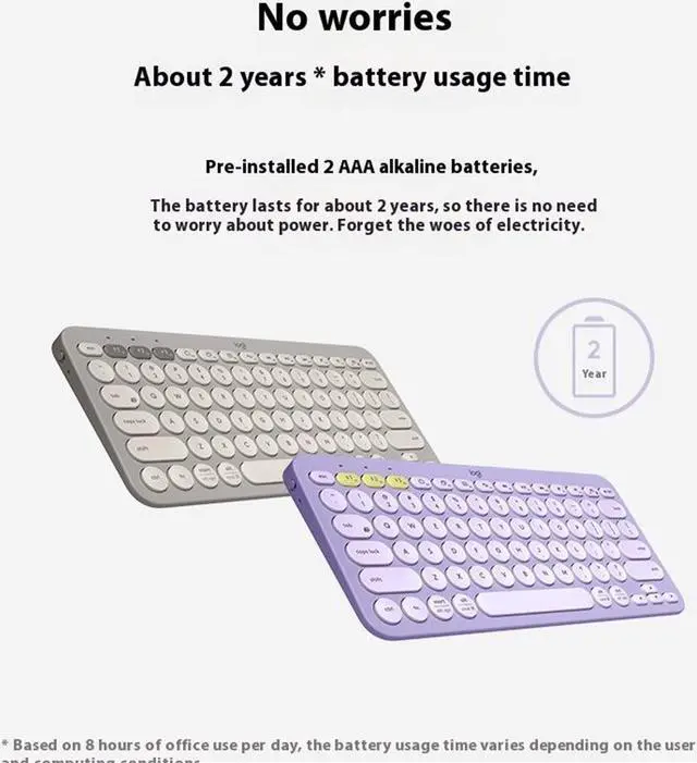 Alt view image 7 of 7 - Logitech Pebble 2 Combo  Wireless bluetooth Keyboard &  Mouse Sets, for ChromeOS, Windows(10/11/ or higher), USB, Thin and light multi-device with customizable keys and buttons, Silent Touch, white