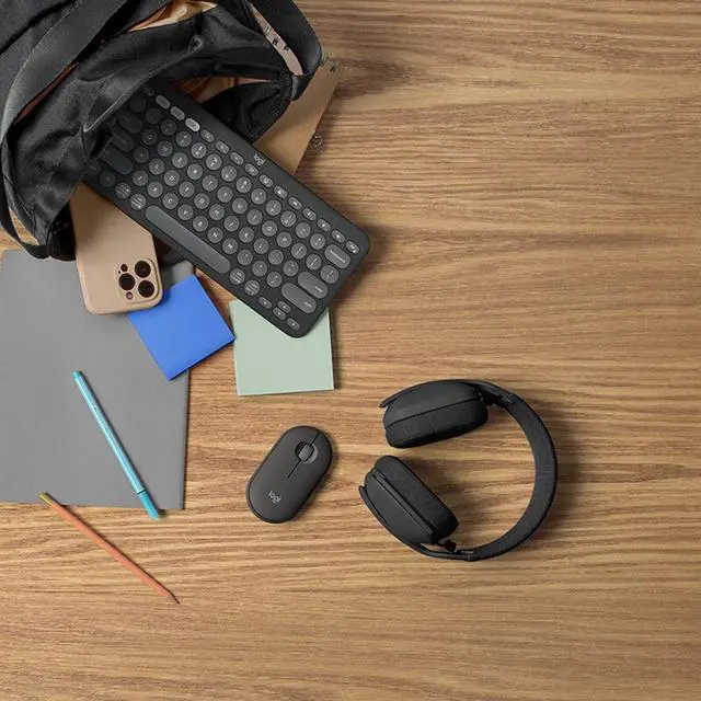 Alt view image 3 of 7 - Logitech Pebble 2 Combo  Wireless bluetooth Keyboard &  Mouse Sets, for ChromeOS, Windows(10/11/ or higher), USB, Thin and light multi-device with customizable keys and buttons, Silent Touch, black