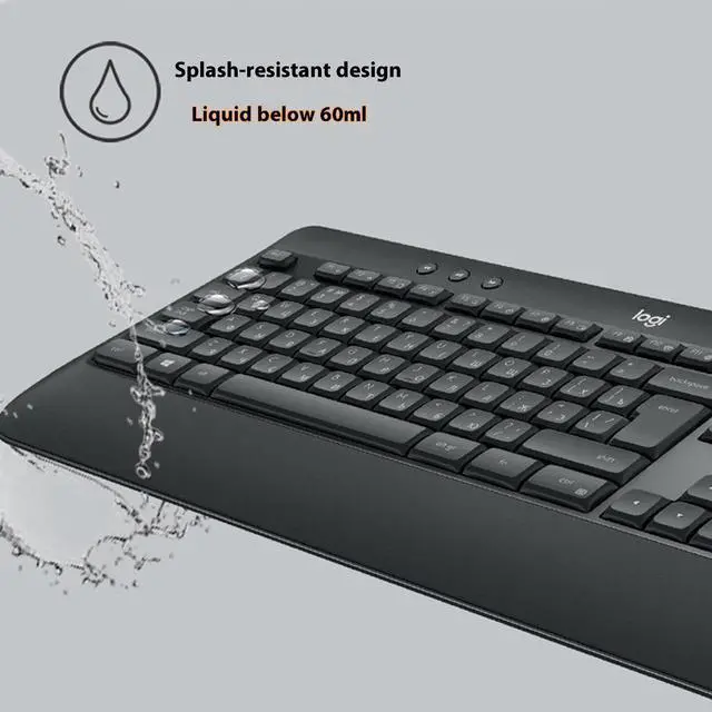 Alt view image 6 of 7 - Logitech MK540 silent Wireless Keyboard &  Mouse Sets, height-adjustable, Keys: Music Control, Programmable, palm rest, Precision, comfort, for Windows(7/8/10/ or higher)/Surface/USB/ChromeOS, black