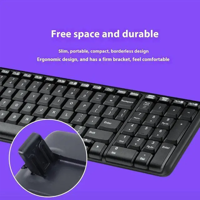 Alt view image 7 of 7 - Logitech MK220  Wireless Keyboard &  Mouse Sets, Office gaming,  11 multimedia keys,  Kit Plug and Play,104keys, for Windows VistaWindows XPWin7Win8Win10, Desktop USB, black