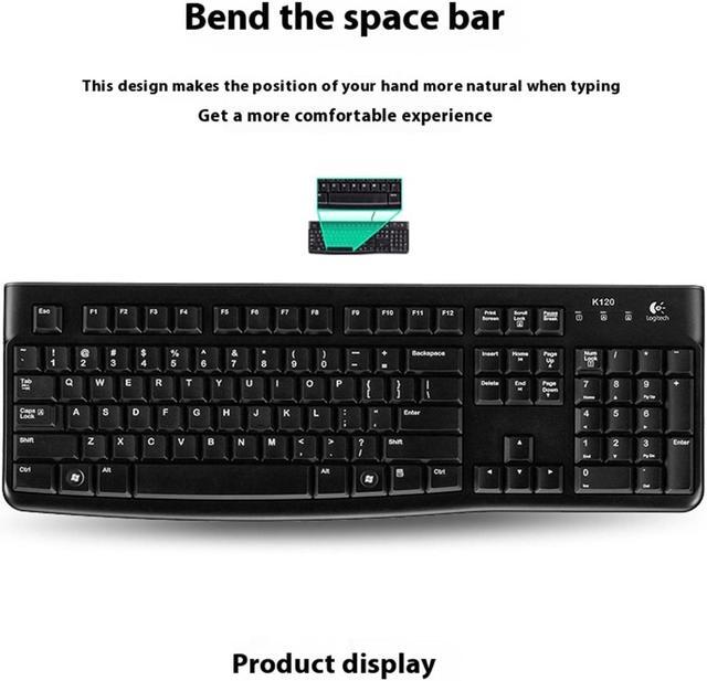 Alt view image 7 of 7 - Logitech MK120 wired Keyboard & Mouse Sets,104keys, 10 million keystrokes, Optical Tracking, 3buttons mouse, for Windows ® 10, 11 or higher, gaming or office, Desktop USB, splash proofblack
